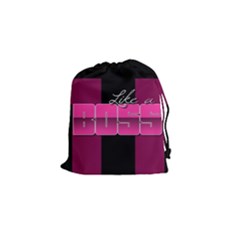 Like A Boss Shiny Pink Drawstring Pouch (small) by OCDesignss