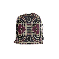 Tribal Style Ornate Grunge Pattern  Drawstring Pouch (medium) by dflcprints