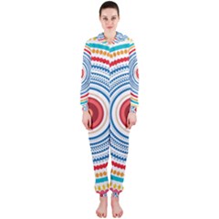 Colorful Round Kaleidoscope Hooded Onepiece Jumpsuit