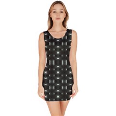 Futuristic Dark Hexagonal Grid Pattern Design Bodycon Dress by dflcprintsclothing