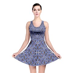 Floral Print In Navy Tones Reversible Skater Dress by dflcprintsclothing