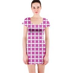 Cute Pretty Elegant Pattern Short Sleeve Bodycon Dress