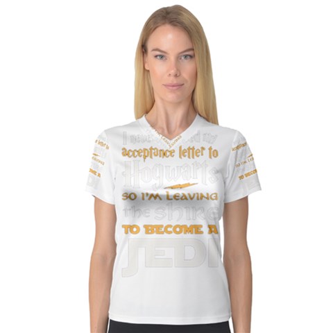 Howarts Letter Women s V-neck Sport Mesh Tee by empyrie
