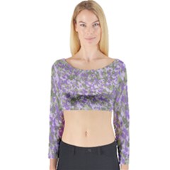 Purplebunnyflage Long Sleeve Crop Top by TwoPinesFarm