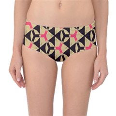 Shapes In Triangles Pattern Mid-waist Bikini Bottoms by LalyLauraFLM