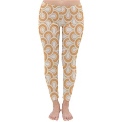 Retro Mirror Pattern Peach Winter Leggings