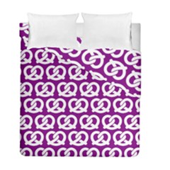 Purple Pretzel Illustrations Pattern Duvet Cover (twin Size) by GardenOfOphir
