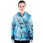Underwater World With Shipwreck And Dolphin Women s Zipper Hoodies
