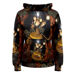 Steampunk, Funny Monkey With Clocks And Gears Women s Pullover Hoodies by FantasyWorld7