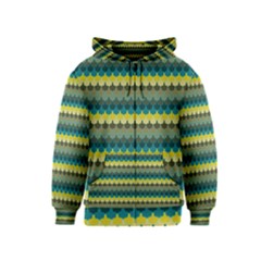 Scallop Pattern Repeat In  new York  Teal, Mustard, Grey And Moss Kids Zipper Hoodies by PaperandFrill