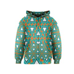 Triangles And Other Shapes Pattern Kids Zipper Hoodie by LalyLauraFLM