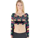 Triangles and other shapes Long Sleeve Crop Top View1