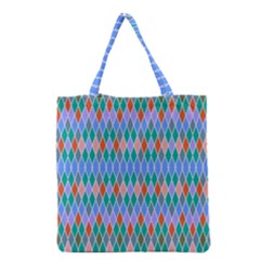 Pastel Rhombus Patterngrocery Tote Bag by LalyLauraFLM