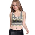 Ornamental Black and yellow boho pattern Racer Back Crop Top View1
