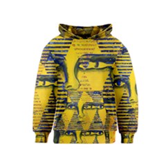 Conundrum Ii, Abstract Golden & Sapphire Goddess Kids  Pullover Hoodie by DianeClancy