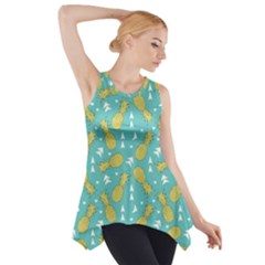 Summer Pineapples Fruit Pattern Side Drop Tank Tunic by TastefulDesigns