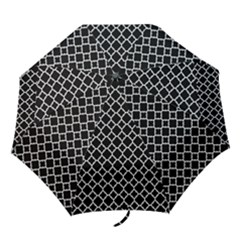 Black & White Quatrefoil Pattern Folding Umbrella