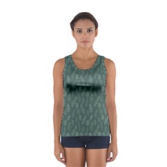 Whimsical Feather Pattern, Forest Green Tops by Zandiepants