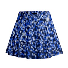 Blue Glitter Rain Mini Flare Skirt by KirstenStar