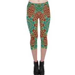 The Wooden Heart Mandala,giving Calm Capri Leggings  by pepitasart