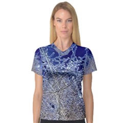 Crystalline Branches Women s V-neck Sport Mesh Tee