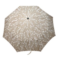 Brown Ombre Feather Pattern, White, Folding Umbrella by Zandiepants