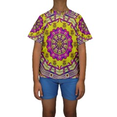 Celebrating Summer In Soul And Mind Mandala Style Kid s Short Sleeve Swimwear by pepitasart