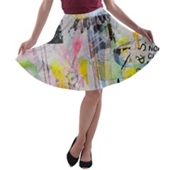 Graffiti Graphic A-line Skater Skirt