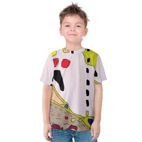 Yellow Abstraction Kid s Cotton Tee by Valentinaart