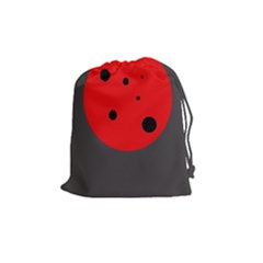 Red Circle Drawstring Pouches (medium)  by Valentinaart