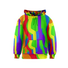 Rainbow Abstraction Kids  Zipper Hoodie by Valentinaart