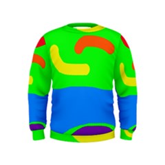 Rainbow Abstraction Kids  Sweatshirt by Valentinaart