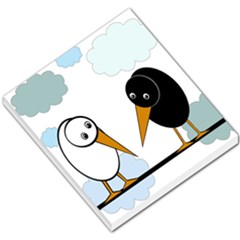 Black And White Birds Small Memo Pads by Valentinaart