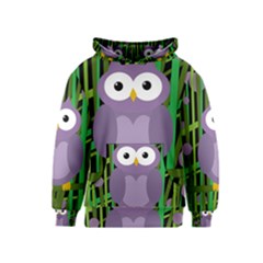 Purple Owl Kids  Pullover Hoodie by Valentinaart