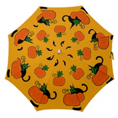 Halloween Pumpkins And Cats Straight Umbrellas by Valentinaart