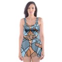 Artistic  cat - orange Skater Dress Swimsuit View1