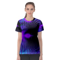 Purple And Blue Lake Fractal Women s Sport Mesh Tee