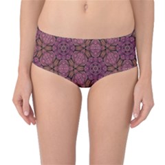 Fuchsia Abstract Shell Pattern Mid-waist Bikini Bottoms by TanyaDraws