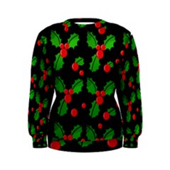 Christmas Berries Pattern  Women s Sweatshirt by Valentinaart