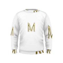 M Monogram Initial Letter M Golden Chic Stylish Typography Gold Kids  Sweatshirt by yoursparklingshop