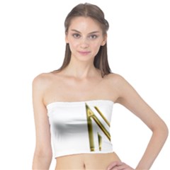 M Monogram Initial Letter M Golden Chic Stylish Typography Gold Tube Top by yoursparklingshop