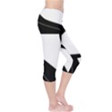 White and black decorative design Capri Leggings  View4