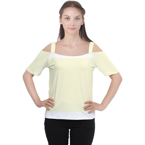 Yellow Color Design Women s Cutout Shoulder Tee by picsaspassion