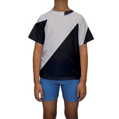 Black Grey Kids  Short Sleeve Swimwear by Aanygraphic
