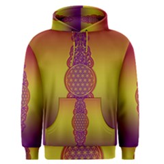 Flower Of Life Vintage Gold Ornaments Red Purple Olive Men s Pullover Hoodie by EDDArt