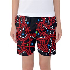 Red Fantasy 2 Women s Basketball Shorts by Valentinaart