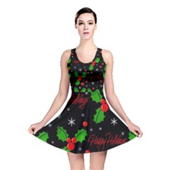 Happy Holidays Pattern Reversible Skater Dress