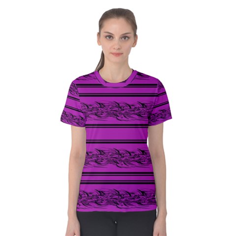 Magenta Barbwire Women s Cotton Tee by Valentinaart