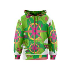 Green Navigation Kids  Zipper Hoodie by Valentinaart