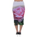 Rose Pink Flowers Pink Saturday Velvet Midi Pencil Skirt View2